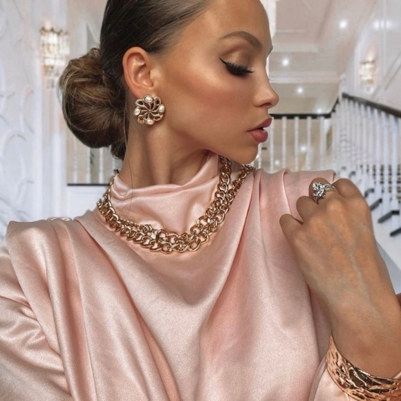 House of CB Giselle Blush pink Satin Bodysuit size XS‎ NWOT - Picture 15 of 15